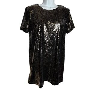 VICI dress Size Large Black‎ Gold Metallic Shimmery Sequin Party Dress 🖤🖤🖤